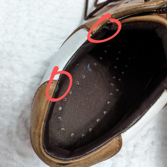 Footjoy Men's SuperLites Spiked Golf Shoes White Brown Style 58049 US Size 10M - Picture 7 of 8